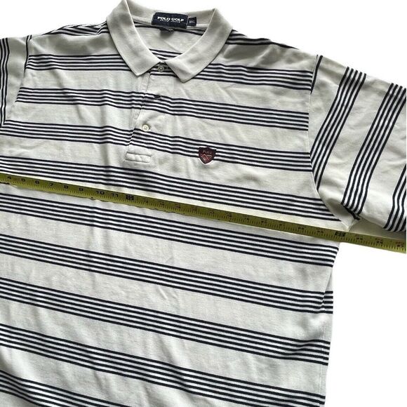 POLO GOLF Ralph Lauren Blue Striped Cotton Short Sleeve Polo Shirt Men’s XXL - Picture 4 of 7